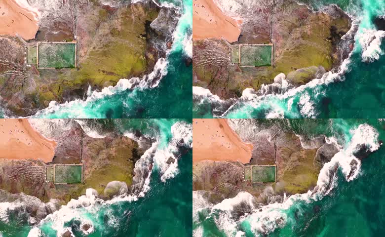 海岸礁石海浪