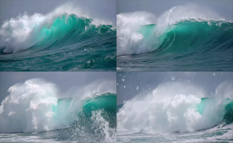 海浪浪花翻涌