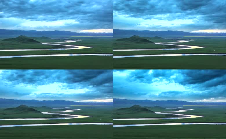 草原九曲河道风光