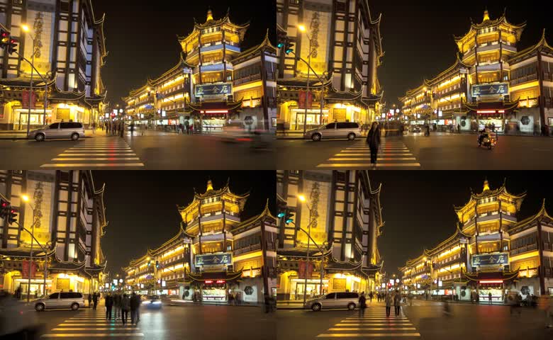 上海豫园商业街夜景