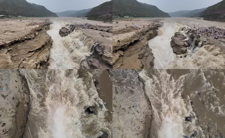 山西临汾壶口瀑布航拍视频