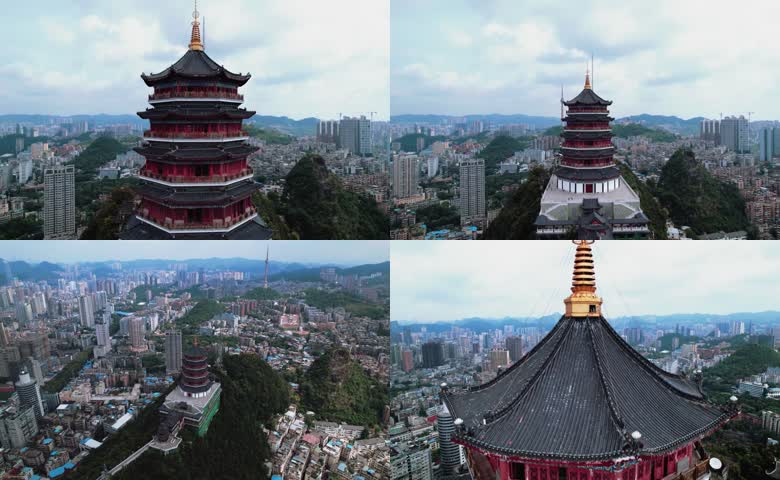 贵阳东山寺古塔航拍