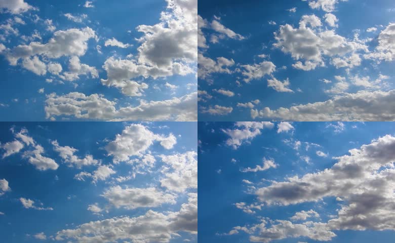夏日天空蓝天白云延时摄影