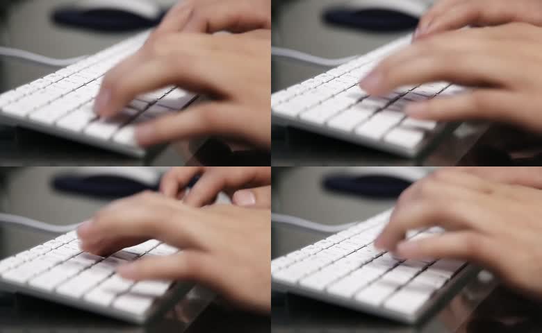 工作敲击键盘打字