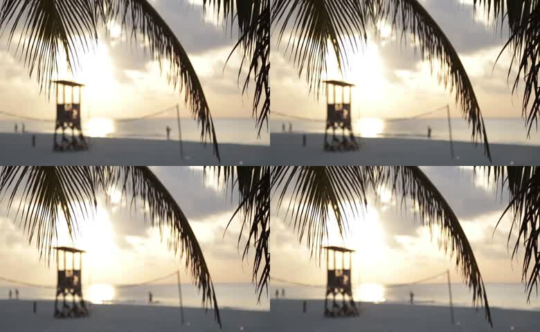 海滩沙滩大海夕阳