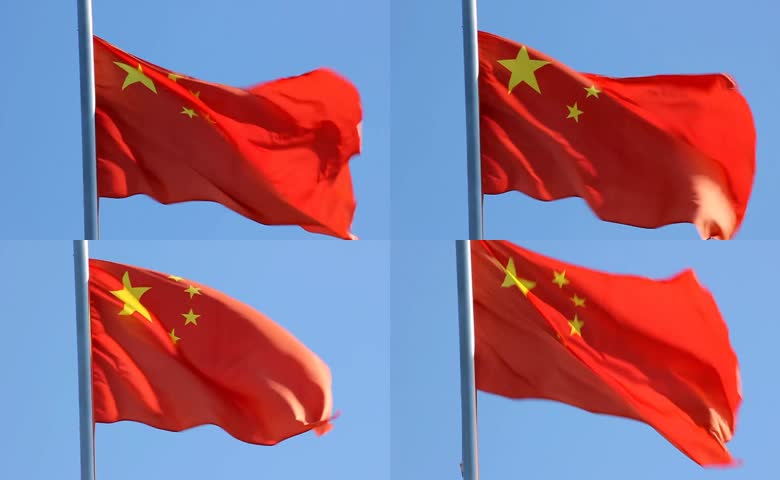国旗迎风飘扬