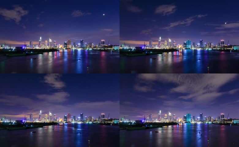 西贡滨江城市夜景