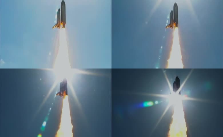 航天飞机发射升空实拍