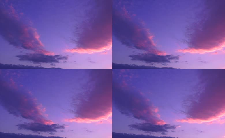 紫粉色云层黄昏天空风光