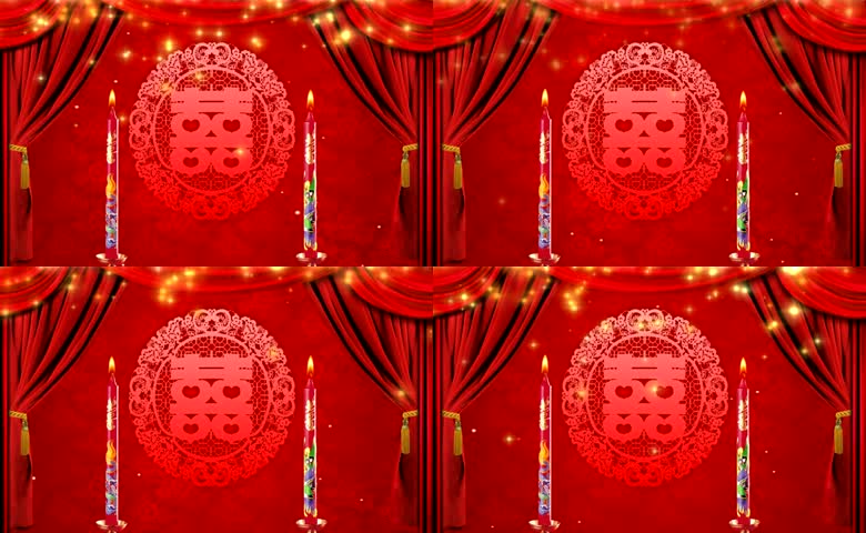 中式婚礼喜字红烛