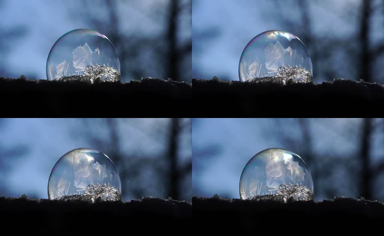 冰雪奇观自然结晶现象