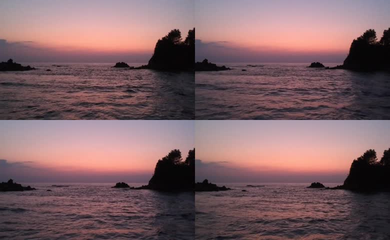 海洋小岛日出时刻