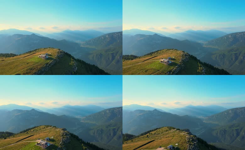山峦山脉航拍晴天 