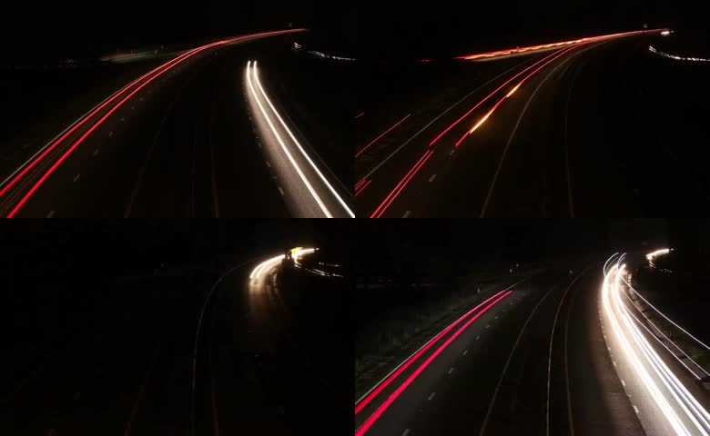夜晚交通车流穿梭
