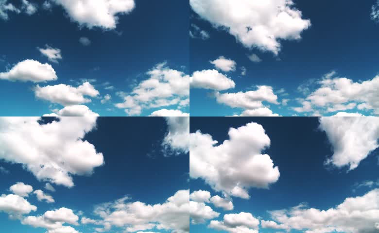 蓝天白云映衬晴朗天空