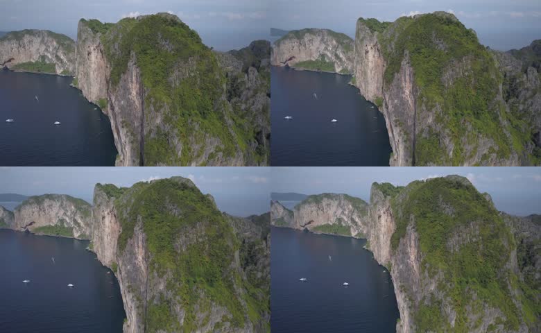 悬崖海岸陡峭岩壁