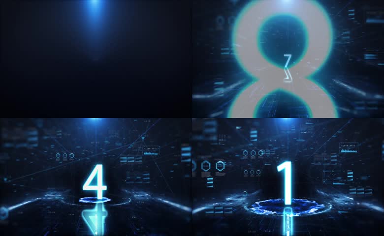 科技感10秒倒计时素材