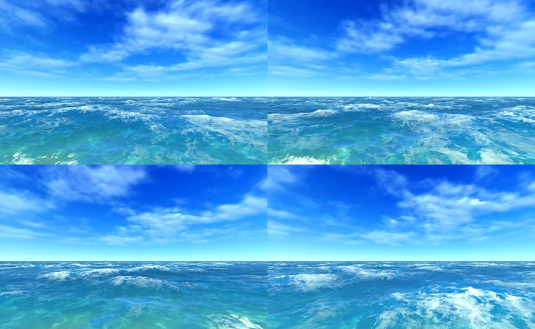 蔚蓝大海海天一色美景