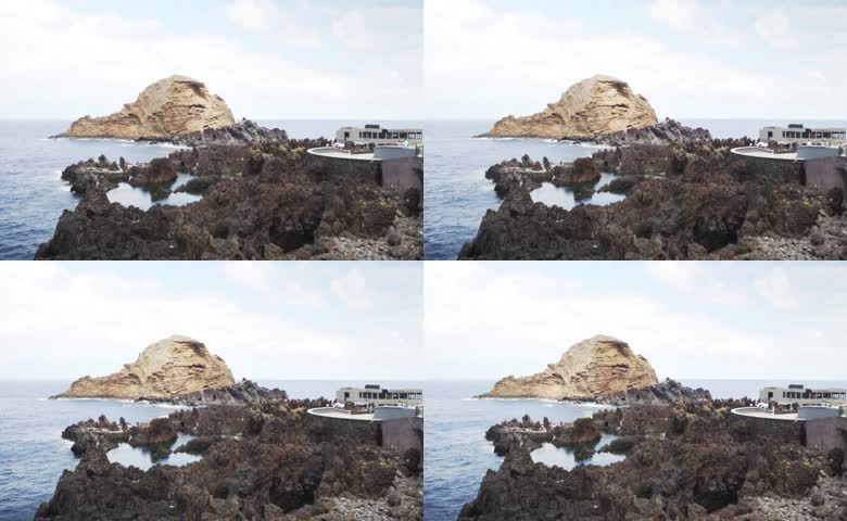 海岛岩层的自然奇观