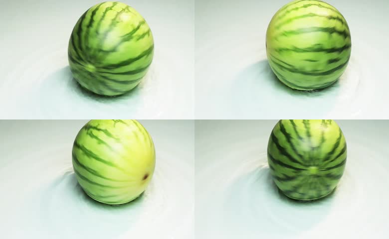 水中旋转的西瓜