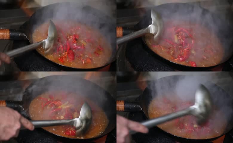 小龙虾烹饪特写
