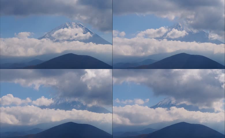富士山长焦白云