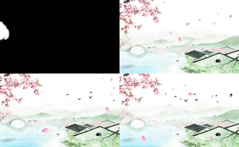 诗歌朗诵水墨背景樱花