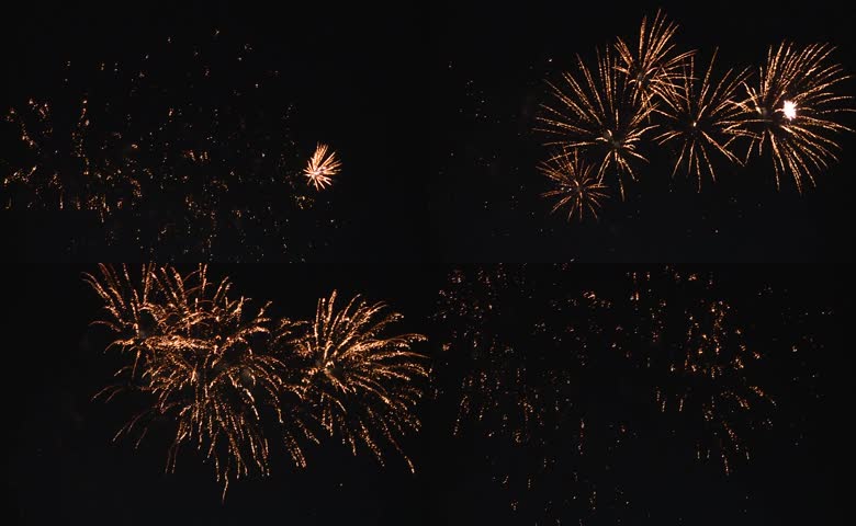 夜晚烟花绽放
