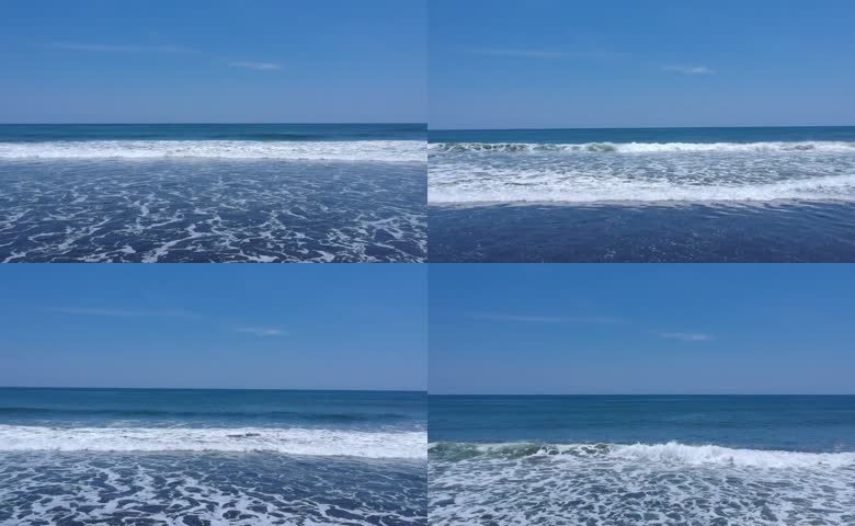 大海海浪冲击海岸