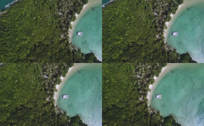 热带海滩碧蓝海水椰林沙滩