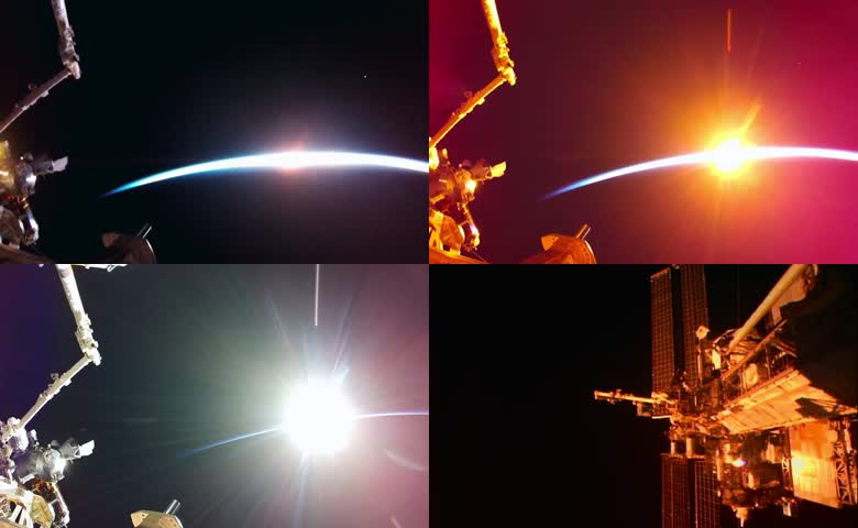 太空空间日出