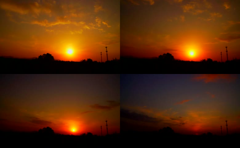 壮美落日夕阳余晖交织