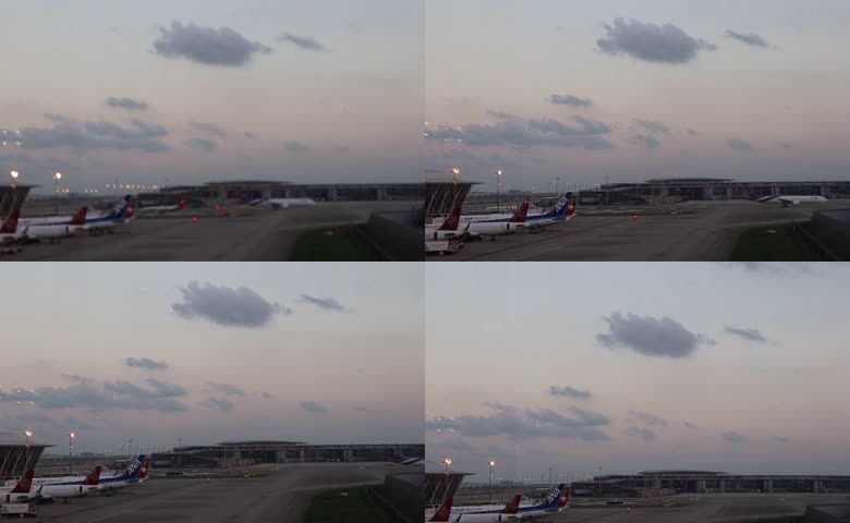 机场黄昏停机坪