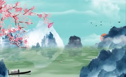 中国风水墨诗朗诵LED背景