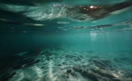 青绿色近海沙地海底