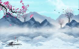 中国风水墨山水LED素材