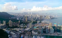 深圳蛇口依山傍海城区航拍