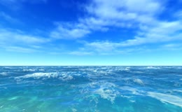 蔚蓝大海海天一色美景
