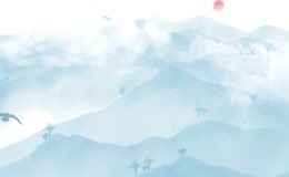 水墨山峰推进穿梭素材