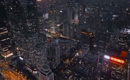 广州城市夜景航拍
