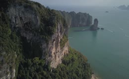热带喀斯特海崖航拍