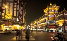 上海豫园商业街夜景