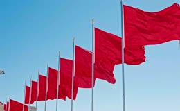 人民英雄纪念碑红旗飘扬
