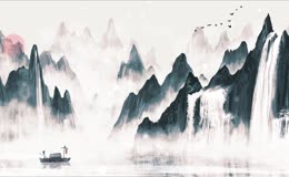 国风水墨山水动态画面