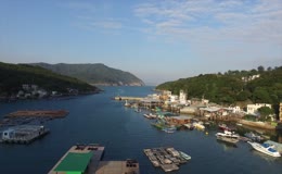 滨海渔村海湾自然风光