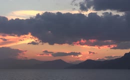 夕阳海洋大海火烧云