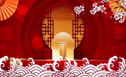相声戏曲红色舞台背景