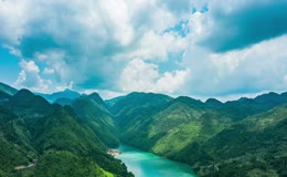 自然壮丽大气祖国山河蓝天白云延时航拍