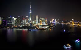 上海陆家嘴夜景延时