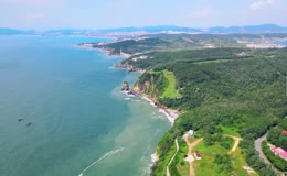 航拍大连金石滩滨海国家地质公园